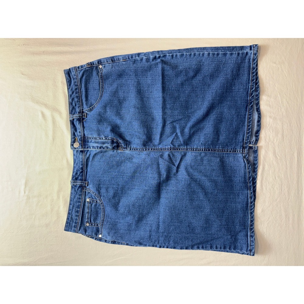 Jaclyn Smith Womens Blue Denim Mini Skirt Size 16 Medium‎ Wash Stretch Casual